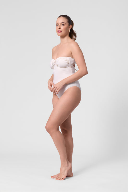 Bartolome Bandeau Top One Piece - Pearl