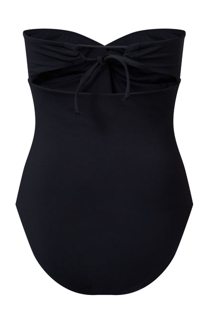ROEM Bartolome Bandeau Top One Piece in Black, ghost back view