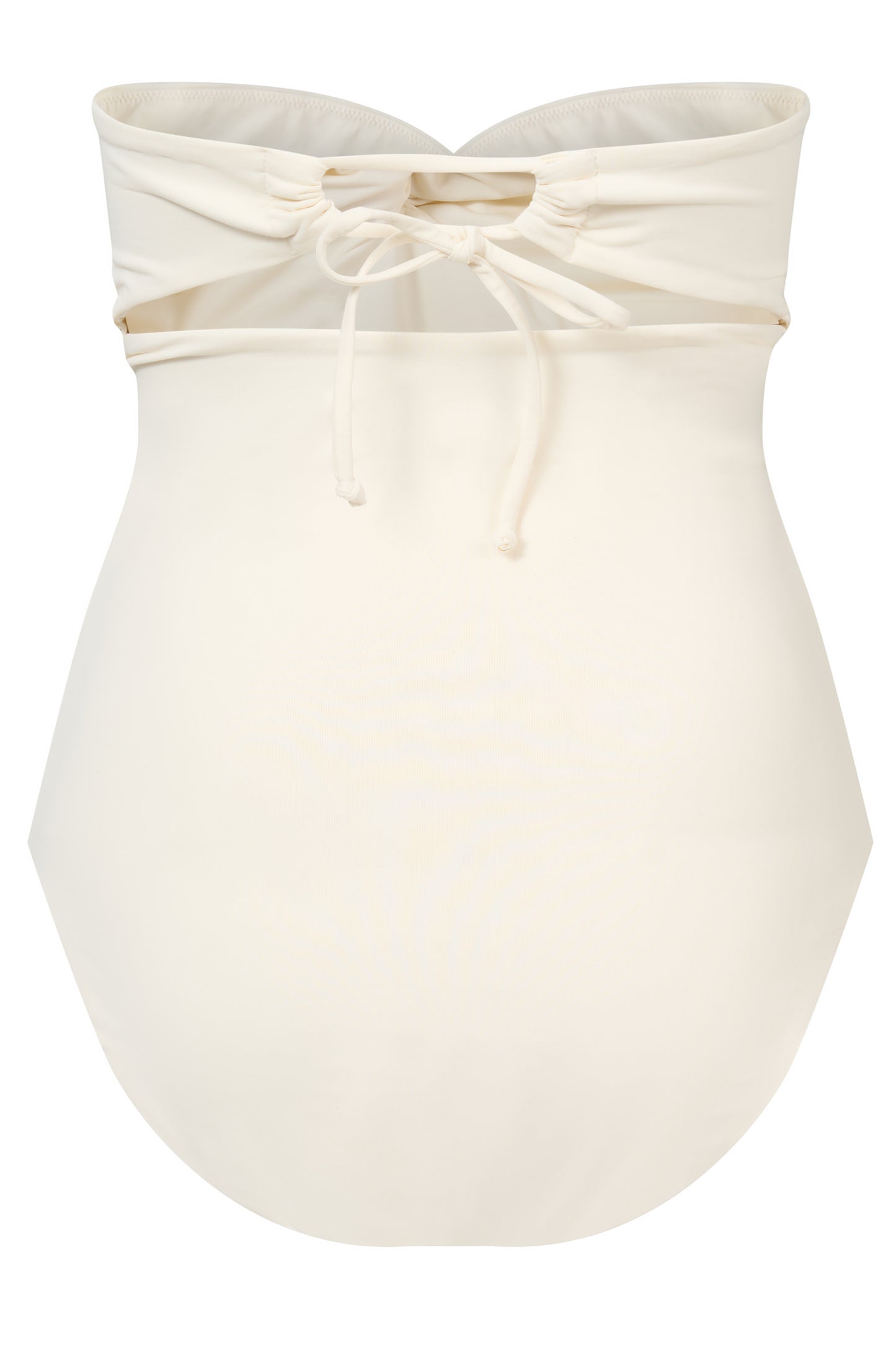 ROEM Bartolome Bandeau Top One Piece in Pearl, ghost back view