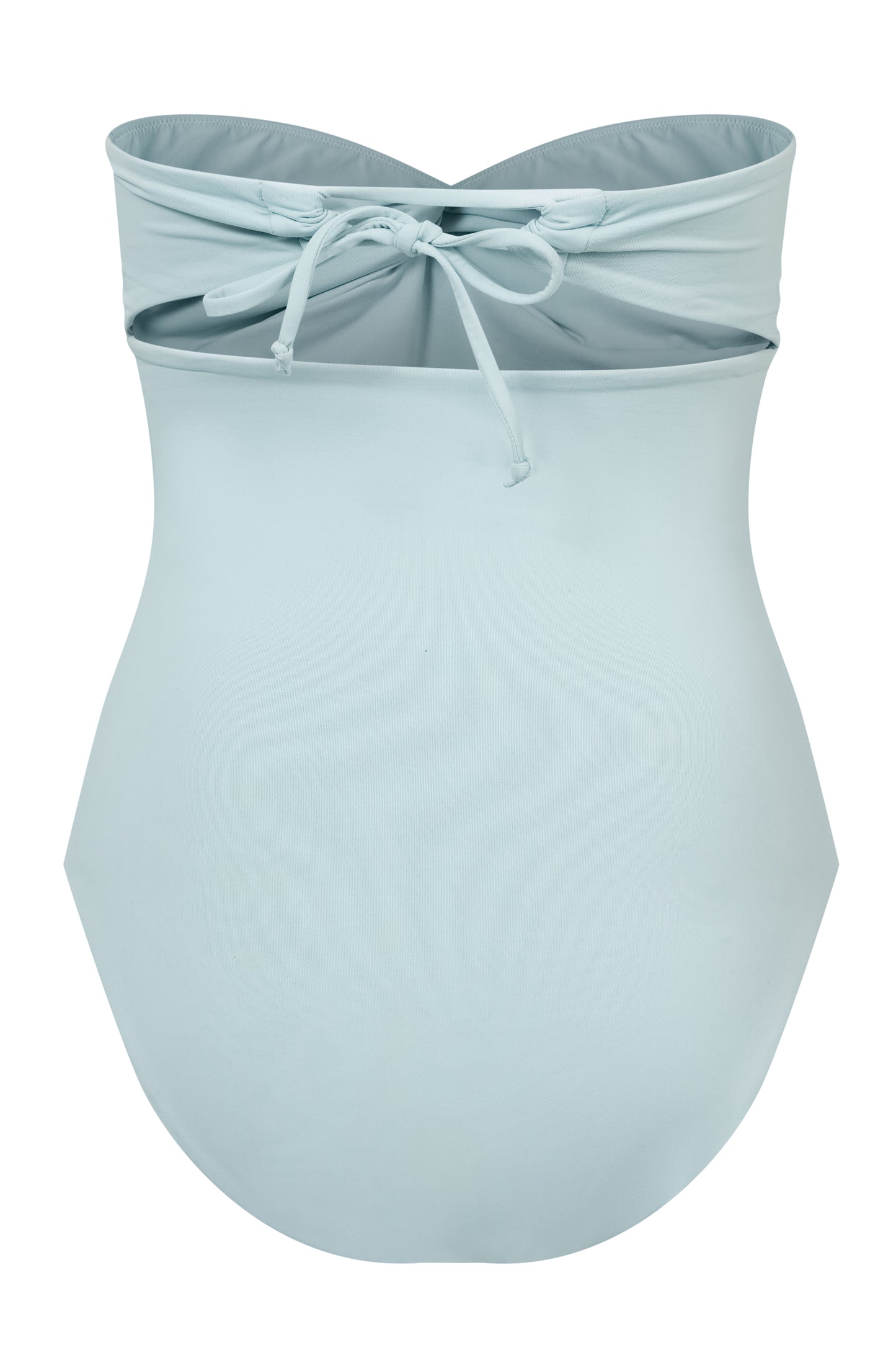 ROEM Bartolome Bandeau Top One Piece in Pool, ghost back view