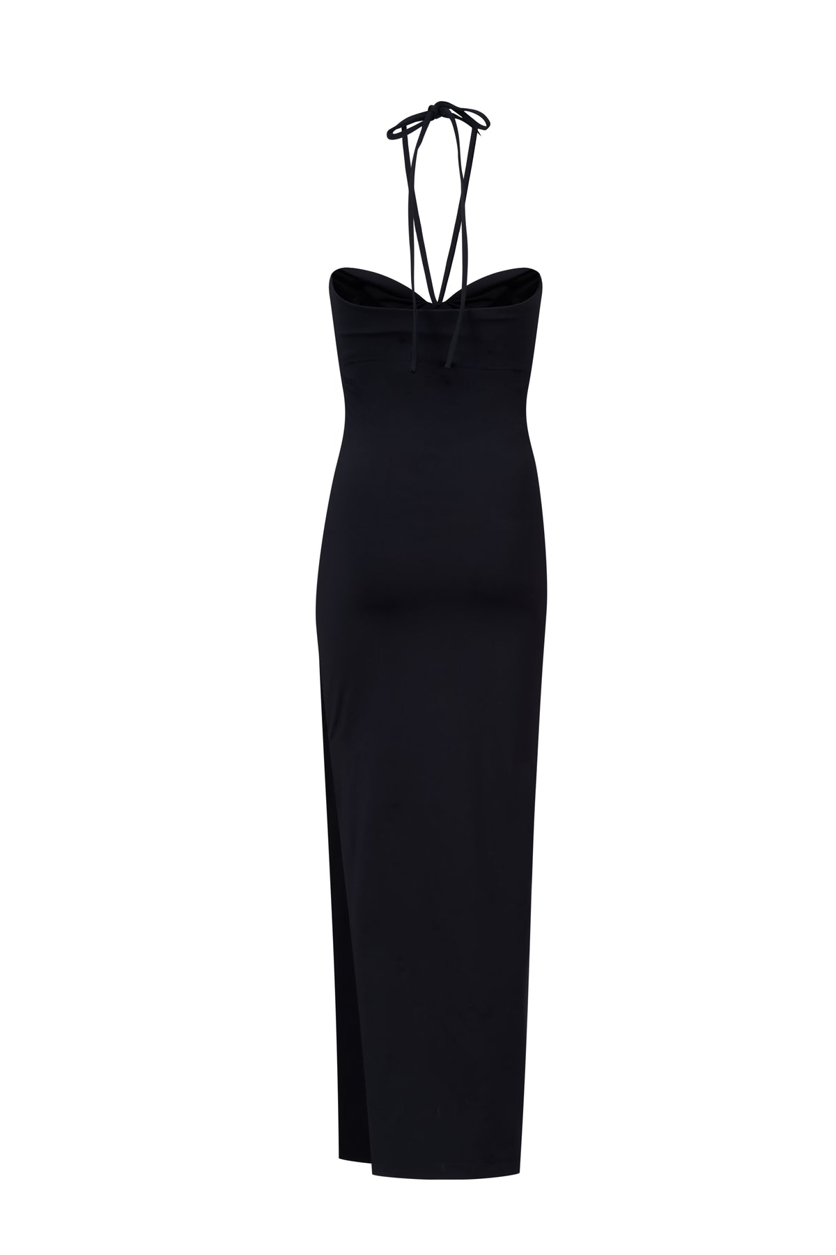 ROEM Bartolome Twist Top Dress in Black, ghost back view