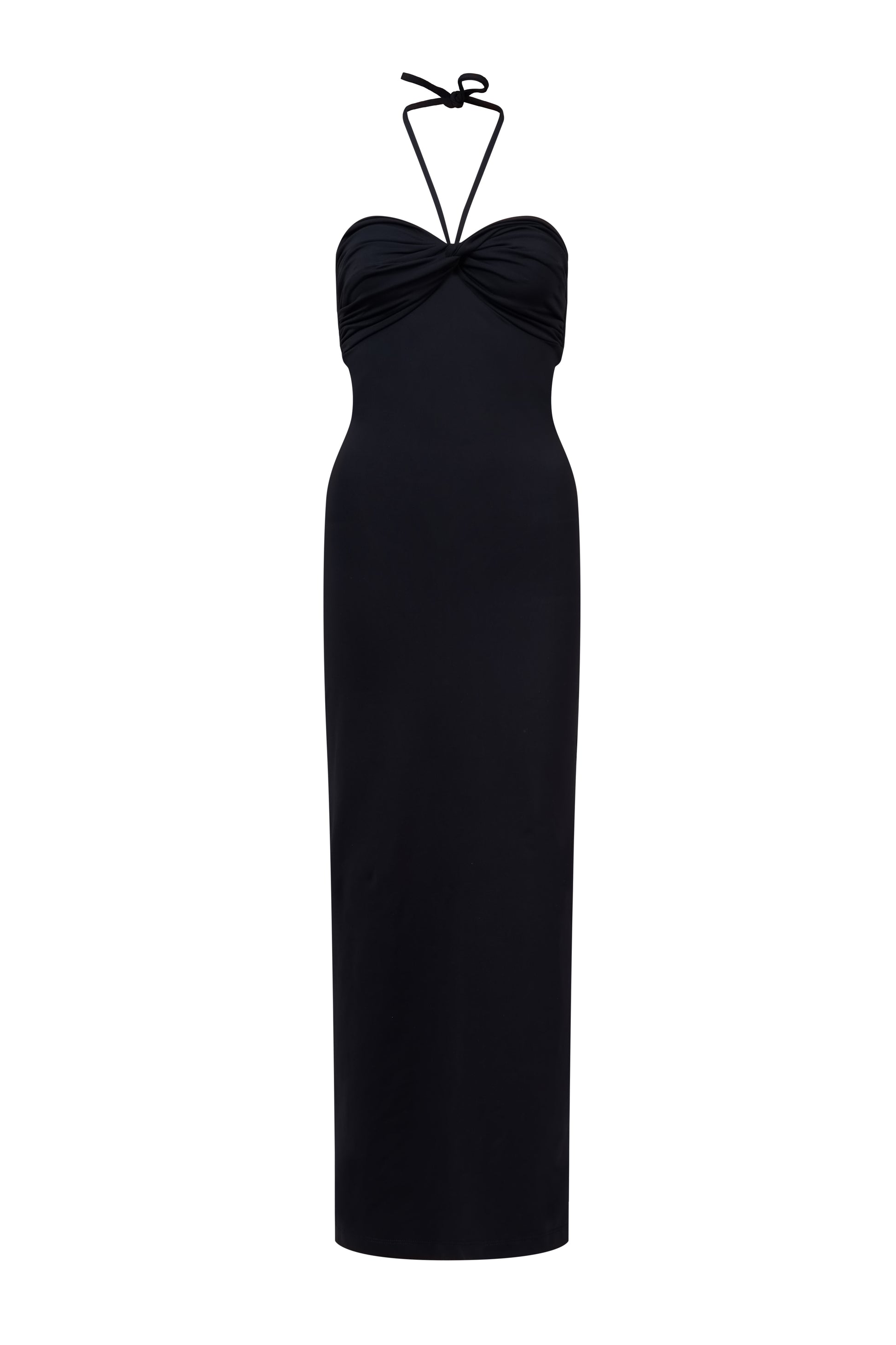 ROEM Bartolome Twist Top Dress in Black, ghost front view