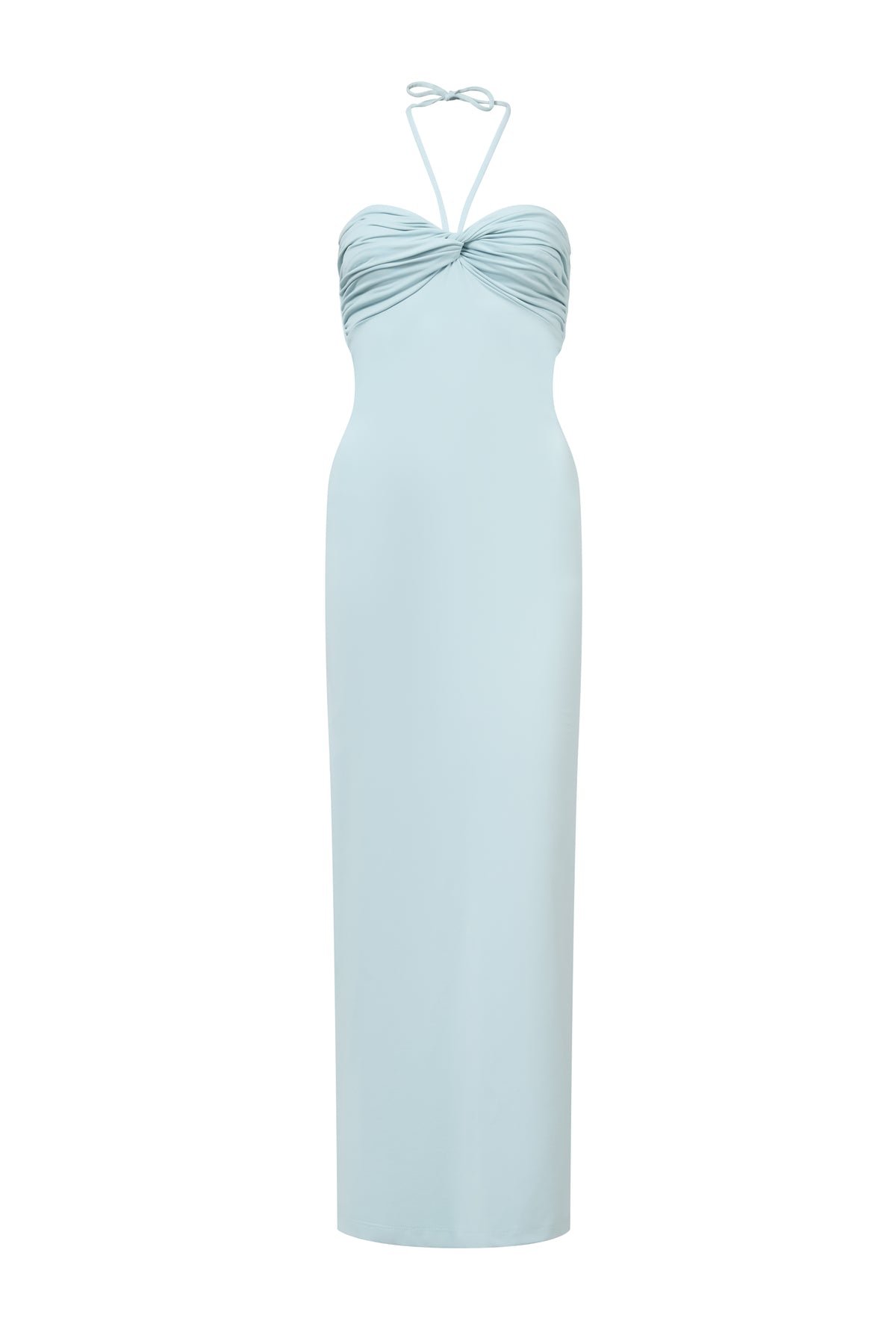 ROEM Bartolome Twist Top Dress in Pool, ghost front view