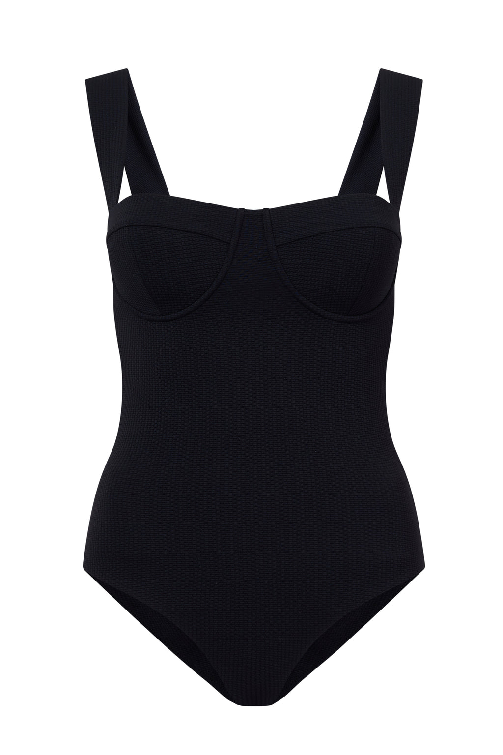 ROEM Calabria One Piece in Black, ghost front view