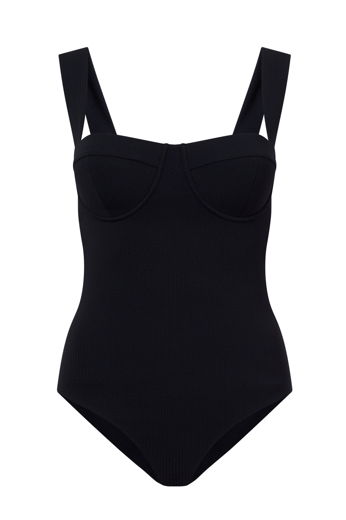 ROEM Calabria One Piece in Black, ghost front view