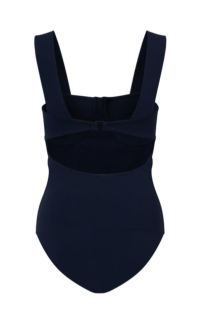 ROEM Calabria One Piece in Indigo, ghost back view