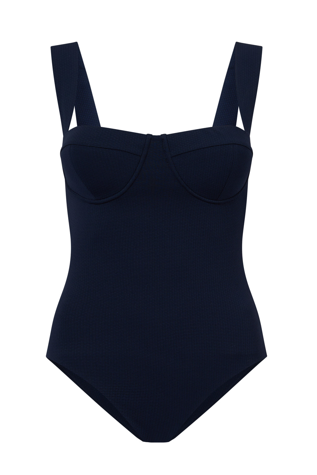ROEM Calabria One Piece in Indigo, ghost front view