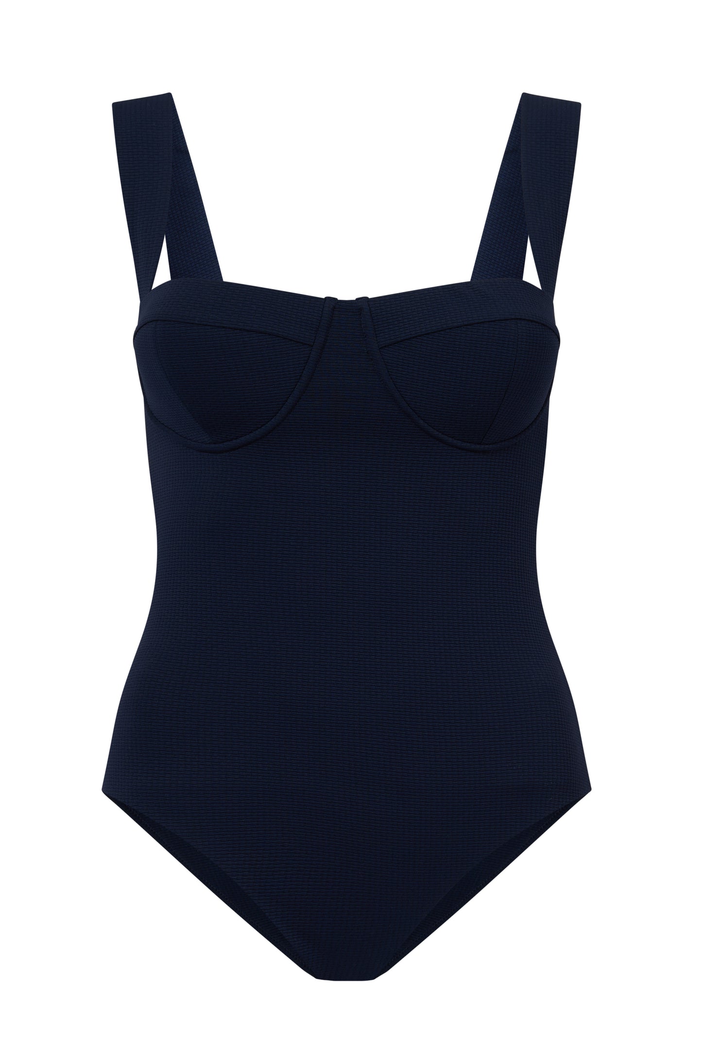 ROEM Calabria One Piece in Indigo, ghost front view