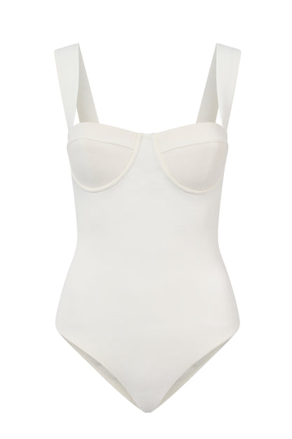 ROEM Calabria One Piece in Pearl, ghost front view
