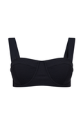 ROEM Calabria Top in Black, front view showing the underwire silhouette