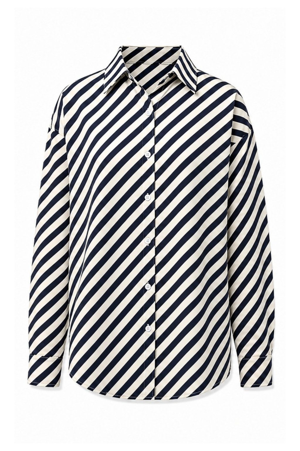 ROEM Gallion Shirt in Indigo, flat front view