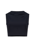ROEM Grace Swim Top in Black, ghost front view