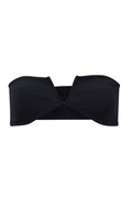 ROEM Lorient Bandeau Top in Black, front view showing the V-wire center detail