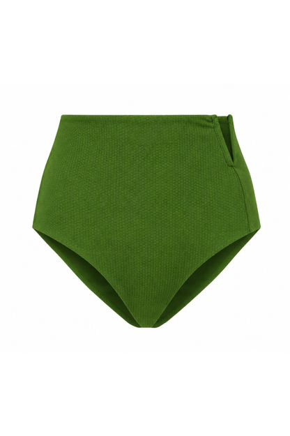 ROEM Marigot V High Rise Bottom in Garden, front view showing the V-notch waistband
