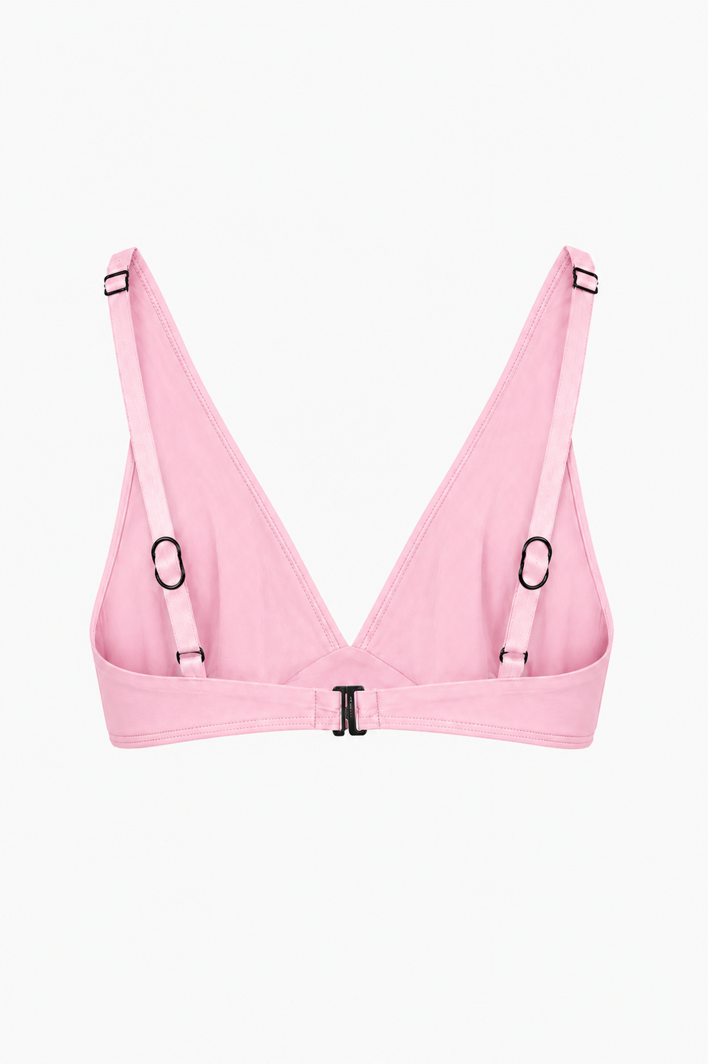 ROEM Matira Bikini Top in Bloom, back view showing the V-neckline and adjustable straps