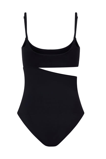 ROEM Nerissa One-Piece swimsuit in Black, back view