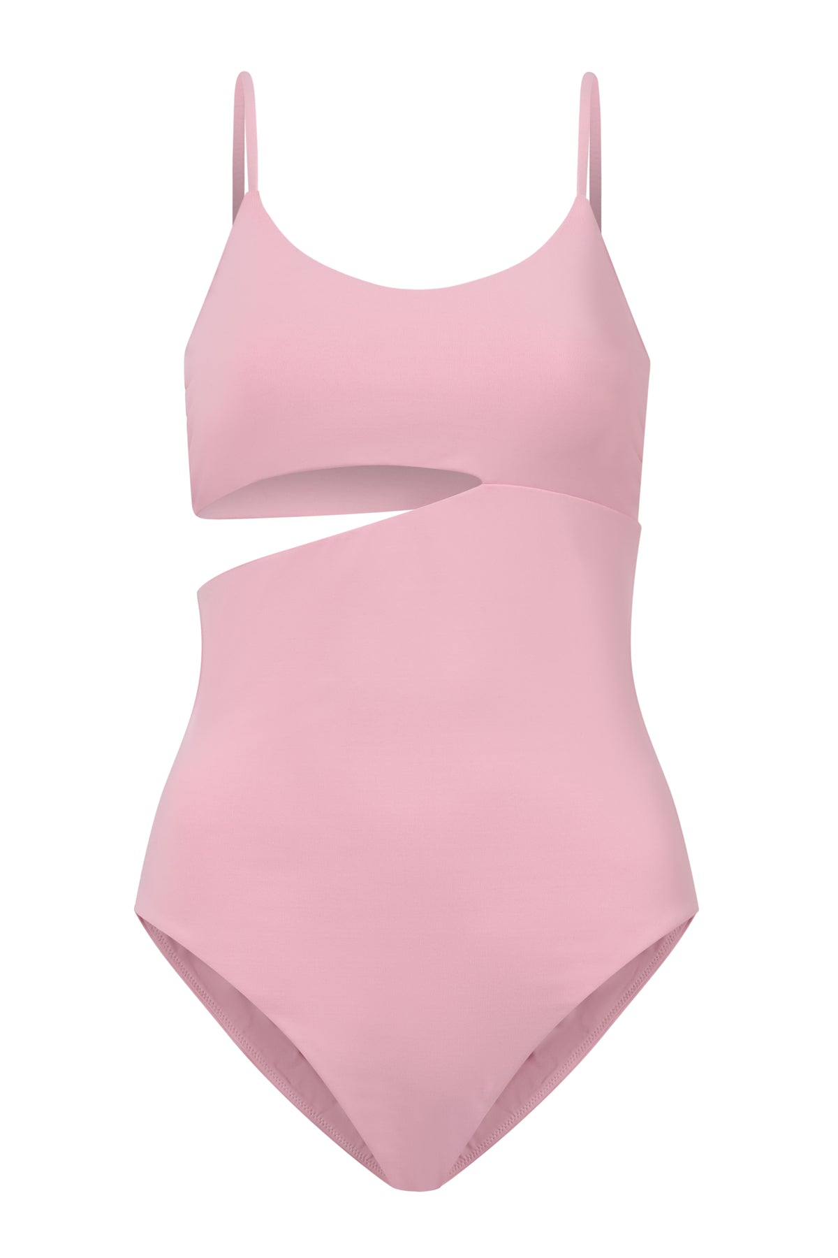 ROEM Nerissa One-Piece swimsuit in Bloom, front view showing the scoop neckline and waist cutout