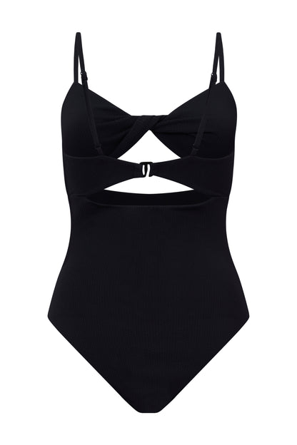 ROEM Santa Cruz One Piece in Black, ghost front view
