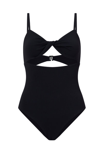 ROEM Santa Cruz One Piece in Black, ghost front view