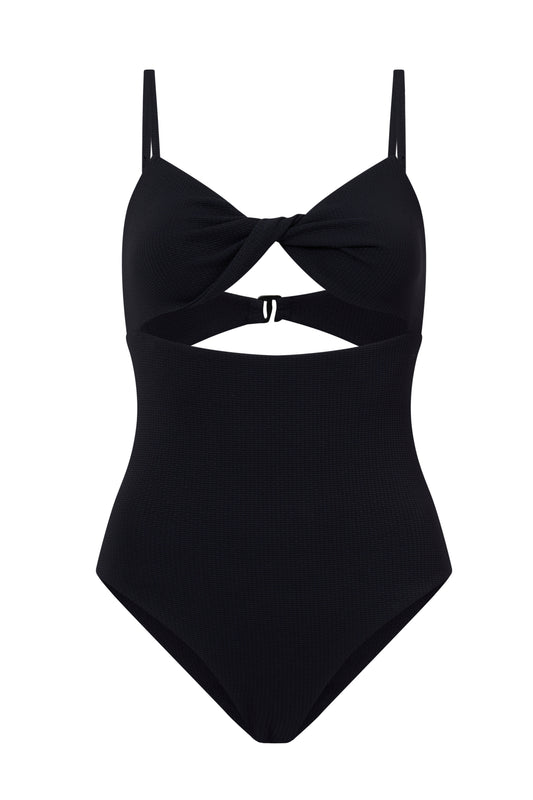 ROEM Santa Cruz One Piece in Black, ghost front view