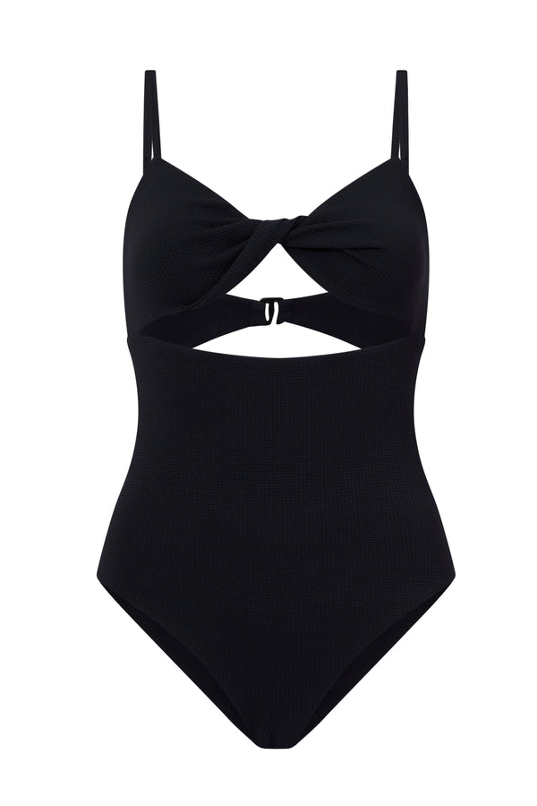 ROEM Santa Cruz One Piece in Black, ghost front view