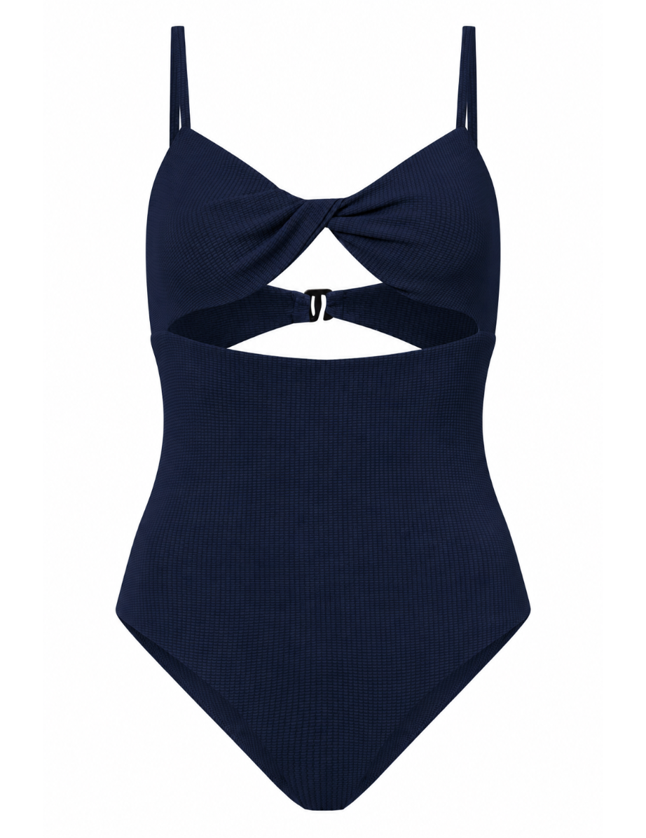 ROEM Santa Cruz One Piece in Indigo, ghost front view