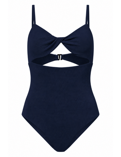 ROEM Santa Cruz One Piece in Indigo, ghost front view
