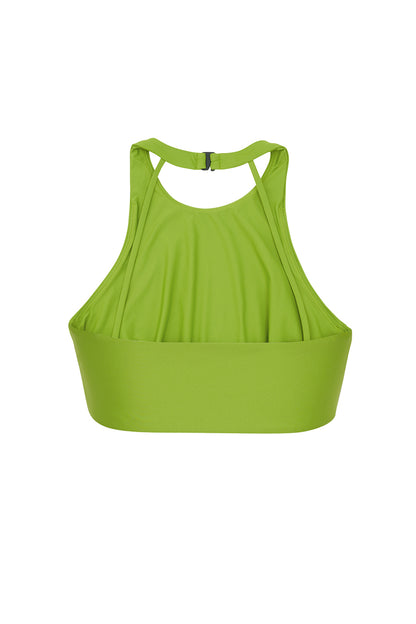 ROEM Varadero Halter Top in Avocado, back view