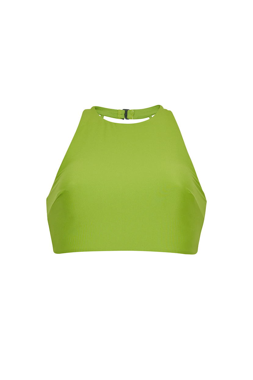 ROEM Varadero Halter Top in Avocado, front view